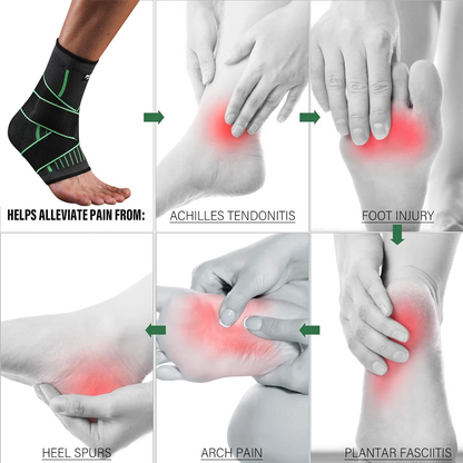 StrideRelief bundle foot sleeve highlighting targeted heel and arch zones
