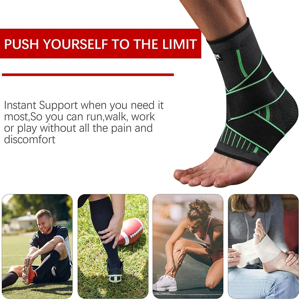 Detail of StrideRelief graduated compression technology for foot pain relief
